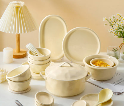 Cream Dinnerware Porcelain Set