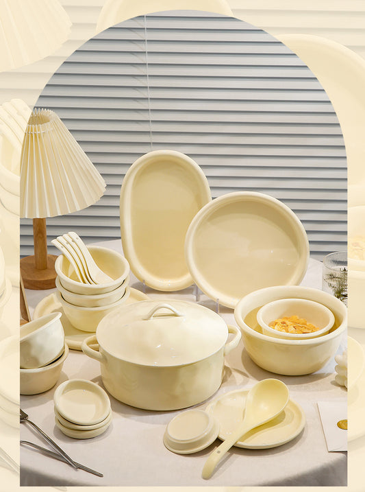 Cream Dinnerware Porcelain Set