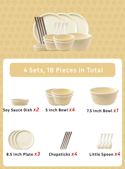 Cream Dinnerware Porcelain Set