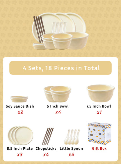 Cream Dinnerware Porcelain Set