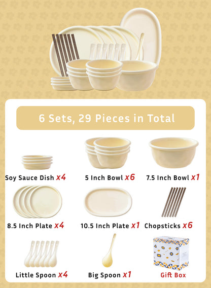 Cream Dinnerware Porcelain Set