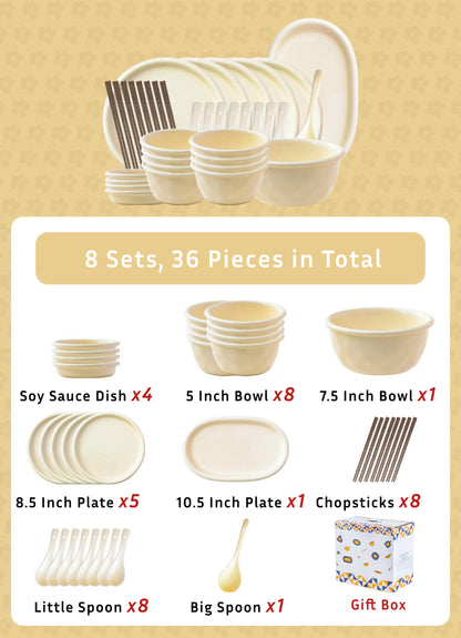 Cream Dinnerware Porcelain Set