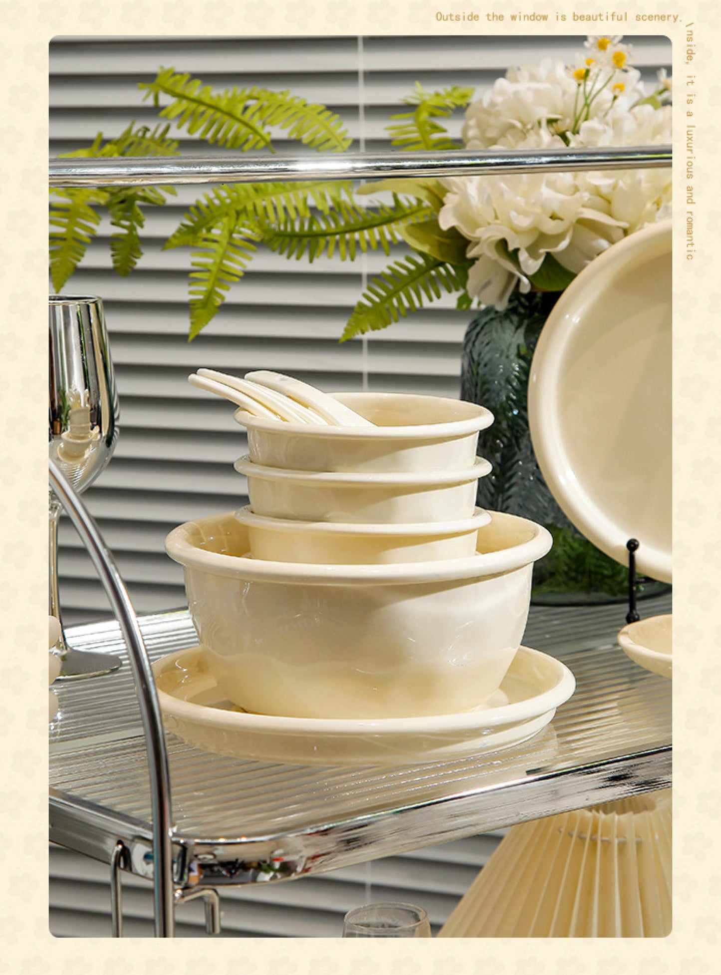 Cream Dinnerware Porcelain Set