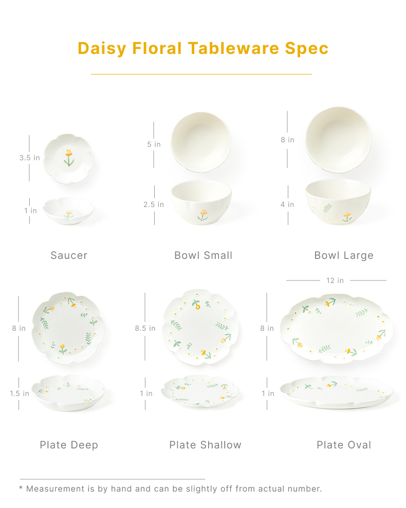 Daisy Relief Ceramic Tableware Set, 6 PCs